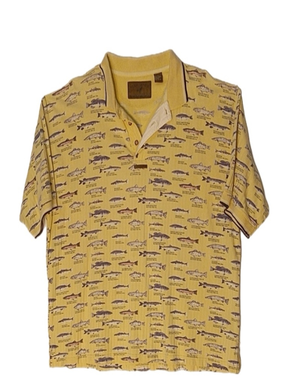 North River Outfitters Fish Print Nautical Cotton Polo Shirt XL